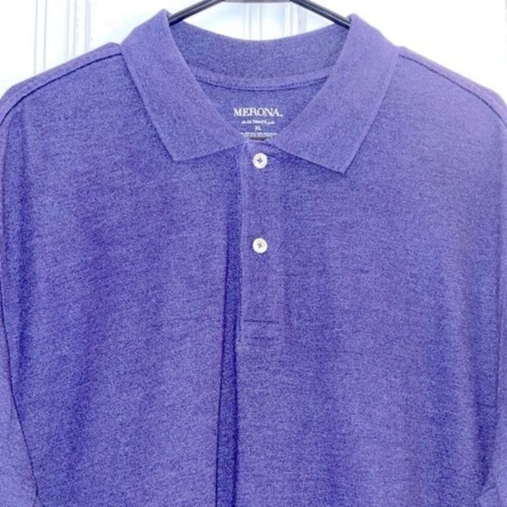 Merona Mens Ultimate Polo Purple Shirt Size XL‎